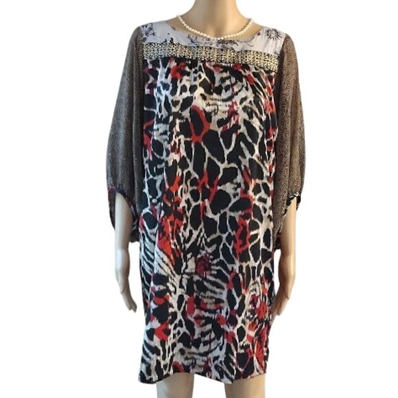 NWOT Uncle Frank Women's Size Medium, Cute Animal Print Midi Dress - Picture 1 of 10